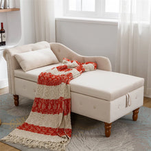 Load image into Gallery viewer, Storage Chaise Lounge, Upholstered Rolled Arm Chase Lounge with Nailhead Trim, Recliner Lounge Chair for Living Room Bedroom
