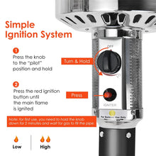 Load image into Gallery viewer, 50,000 BTU Propane Patio Heater, Standing Stainless Steel Outdoor Heater with Wheels, Triple Protection, CSA Certified for Deck &amp; Commercial