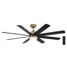 Load image into Gallery viewer, Home Decorators Collection Celene 62 in. Integrated CCT LED Indoor/Outdoor Champagne Bronze Gold Ceiling Fan with Light and Remote Control