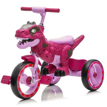 Load image into Gallery viewer, Xuanlur Kids Ride on Dinosaur Tricycle, Toddlers Kid Trike with Wide Flash Wheels, Anti - Slip Pedals, Rear Basket, Music &amp; LED Lights, Toddler Bike