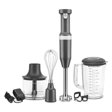 Load image into Gallery viewer, KitchenAid Cordless Variable Speed Hand Blender with Chopper and Whisk Attachment Grey