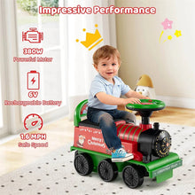 Load image into Gallery viewer, 6V 2 - Seater Ride On Train with Detachable Carriage, Under - Seat Storage, Whistle &amp; Flashing LED Lights, Trackless Electric Ride On Toy for Kids