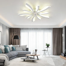 Load image into Gallery viewer, Garwarm Dimmable Ceiling Fan with Light and Remote Control, 27" Small Flush Mounted Ceiling Fan