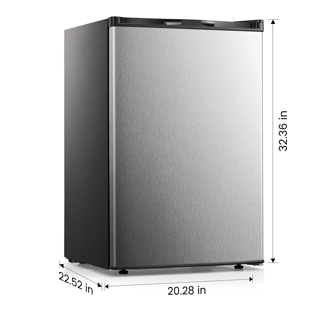 KNDKO 3.2cu.ft Upright Freezer, Compact Freezer with Removable Shelves, Adjustable Thermostat for Home/Kitchen/Office, SILVER