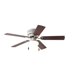 Load image into Gallery viewer, Mainstays 44 inch Hugger Indoor Ceiling Fan with Light Kit, Satin Nickel, 5 Blades, Reverse Airflow