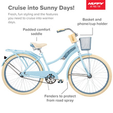 Load image into Gallery viewer, Huffy 26" Nel Lusso Cruiser Bike, Fits Riders 5'0"+, Light Blue, Adult, Women'S