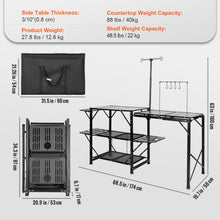 Load image into Gallery viewer, Camping Kitchen Table Folding Portable Cook Station Tables Shelves &amp;A Sink