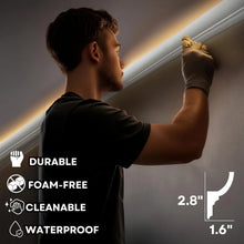 Load image into Gallery viewer, 7-Piece Crown Molding with LED Duct Kit, 55.12 ft Waterproof Channel for Ambient Home Accent Lighting and LED Strip Installation