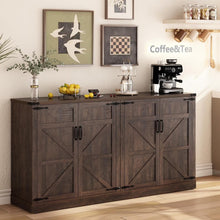 Load image into Gallery viewer, 71" Tall Farmhouse Kitchen Pantry Cabinet, 5 Layers Storage Cabinet with Adjustable Shelves, Farmhouse Pantry Cabinet with 4 Barn Doors