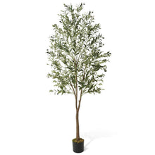 Load image into Gallery viewer, Fencer Wire 7 ft. Green Artificial Olive Tree, Faux Plant in Pot for Indoor Home Office Modern Decoration Housewarming Gift