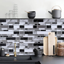 Load image into Gallery viewer, Livebor Black and White Peel and Stick Backsplash Kitchen Wallpaper 118inch x 1181inch Bathroom Wallpaper Kitchen Backsplash Waterproof Contact Paper