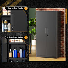 Load image into Gallery viewer, SOLAURA 71" Metal Garage Storage Cabinet with Locking Doors and Adjustable Shelves for Home, Office(Black)