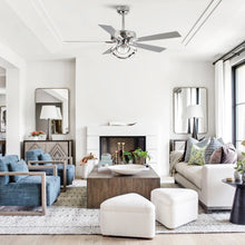 Load image into Gallery viewer, Parrot Uncle 52 - Inch Contemporary Chrome Ceiling Fan with Integrated LED Lights and Remote Control
