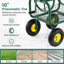 Load image into Gallery viewer, Portable Garden Hose Reel Cart Holds 300FT of 5/8" Large Capacity, Heavy - Duty Metal Hose Cart with 4 Wheels &amp; Storage Basket for Lawn Yard