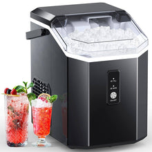 Load image into Gallery viewer, COWSAR Nugget Ice Maker, Portable Countertop Machine with Self - Cleaning, 34LBS/Day, Handle, Scoop and Basket for Home Office Party, Black