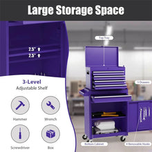 Load image into Gallery viewer, 2 - in - 1 Rolling Tool Chest, 5-Drawer Tool Storage Cabinet with Wheels, Adjustable Shelf, Tool Box Organizer for Garage Warehouse Workshop