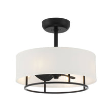 Load image into Gallery viewer, Kaiti 20 inch Drum Shade Ceiling Fan with Remote Control and Dimmable Lights - Matte Black