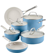 Load image into Gallery viewer, KitchenAid 10-Piece Hard Anodized Ceramic Nonstick Cookware Set, Blue Velvet
