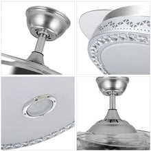 Load image into Gallery viewer, 42"invisible Chandelier Ceiling Fan with Light and Bluetooth Speaker, Modern 3 Color Change Crystal Ceiling Fan Light
