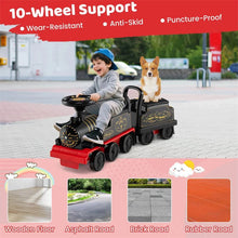 Load image into Gallery viewer, 6V 2 - Seater Ride On Train with Detachable Carriage, Under - Seat Storage, Whistle &amp; Flashing LED Lights, Trackless Electric Ride On Toy for Kids